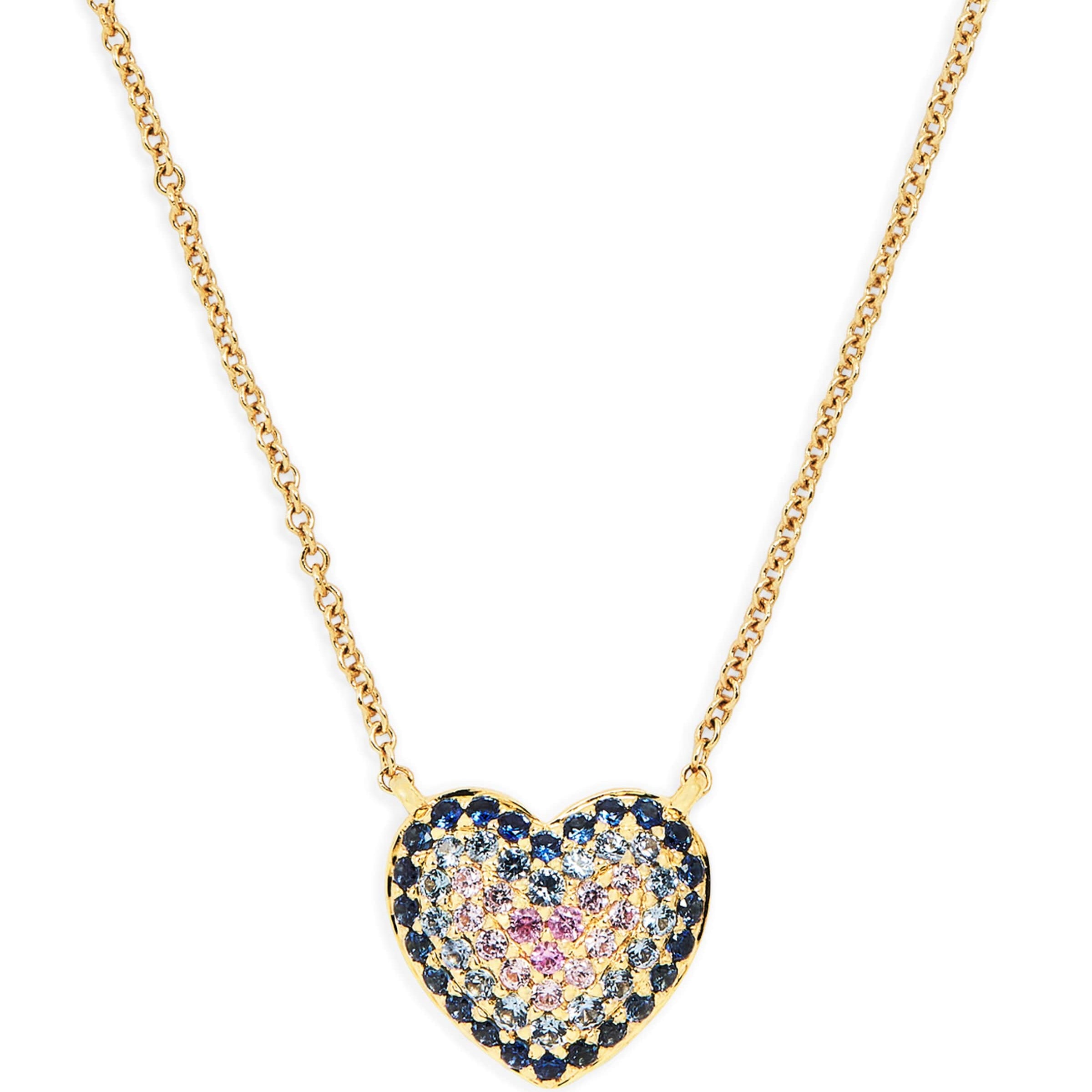 Emily P. Wheeler Yellow Gold and Sapphire Heart Lucy Necklace