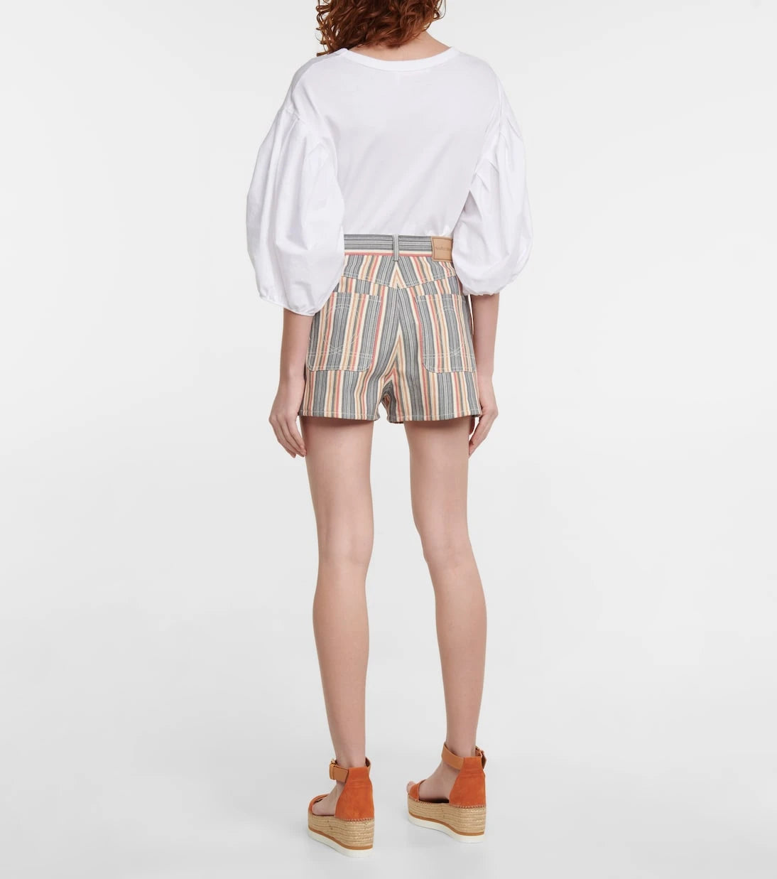 See By Chloé - شورت جينز مخطط