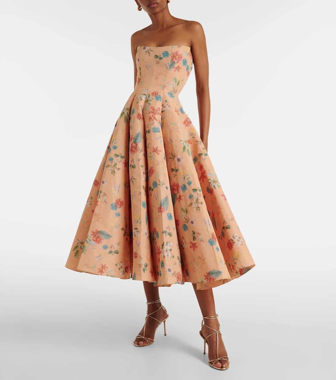 Markarian - Rousseau floral strapless midi dress