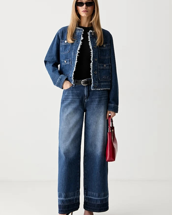 Karl Lagerfeld wide leg kadın jean