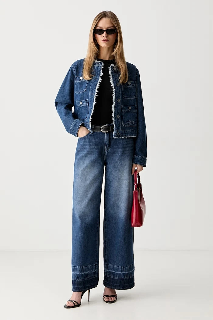 Karl Lagerfeld wide leg kadın jean