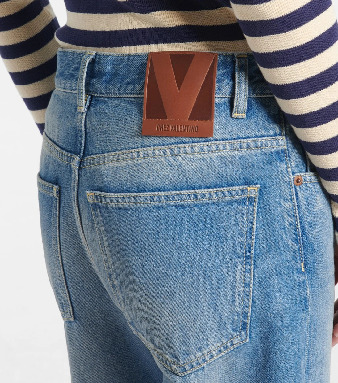 Valentino - Faded wide-leg jeans