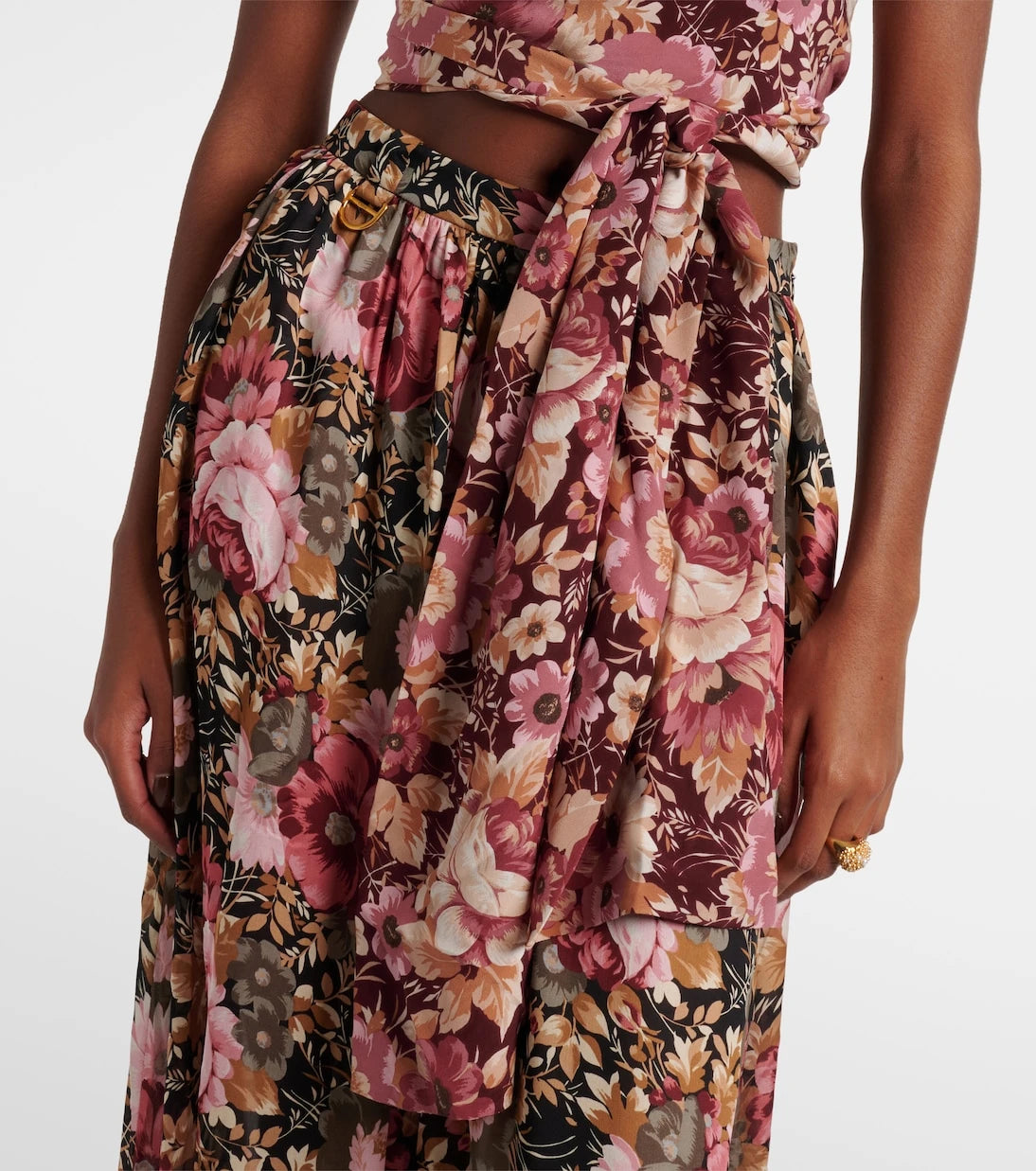 Chloé - Floral crêpe de chine crop top