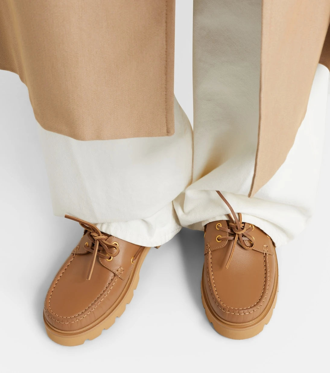 Gianvito Rossi - Olonne leather boat shoes