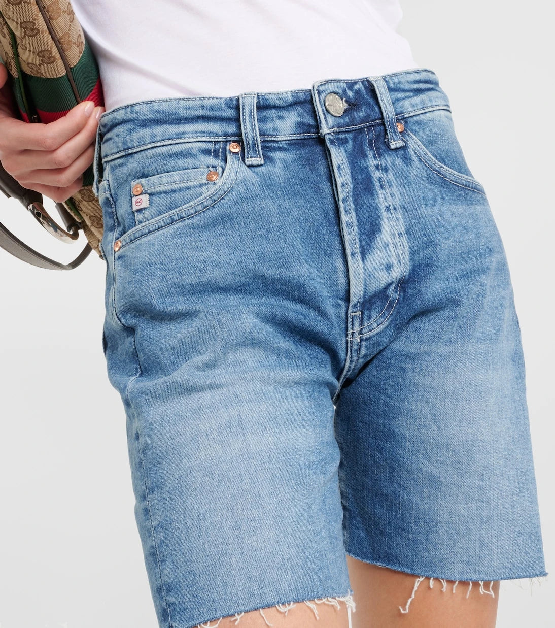 AG Jeans - High-rise denim shorts