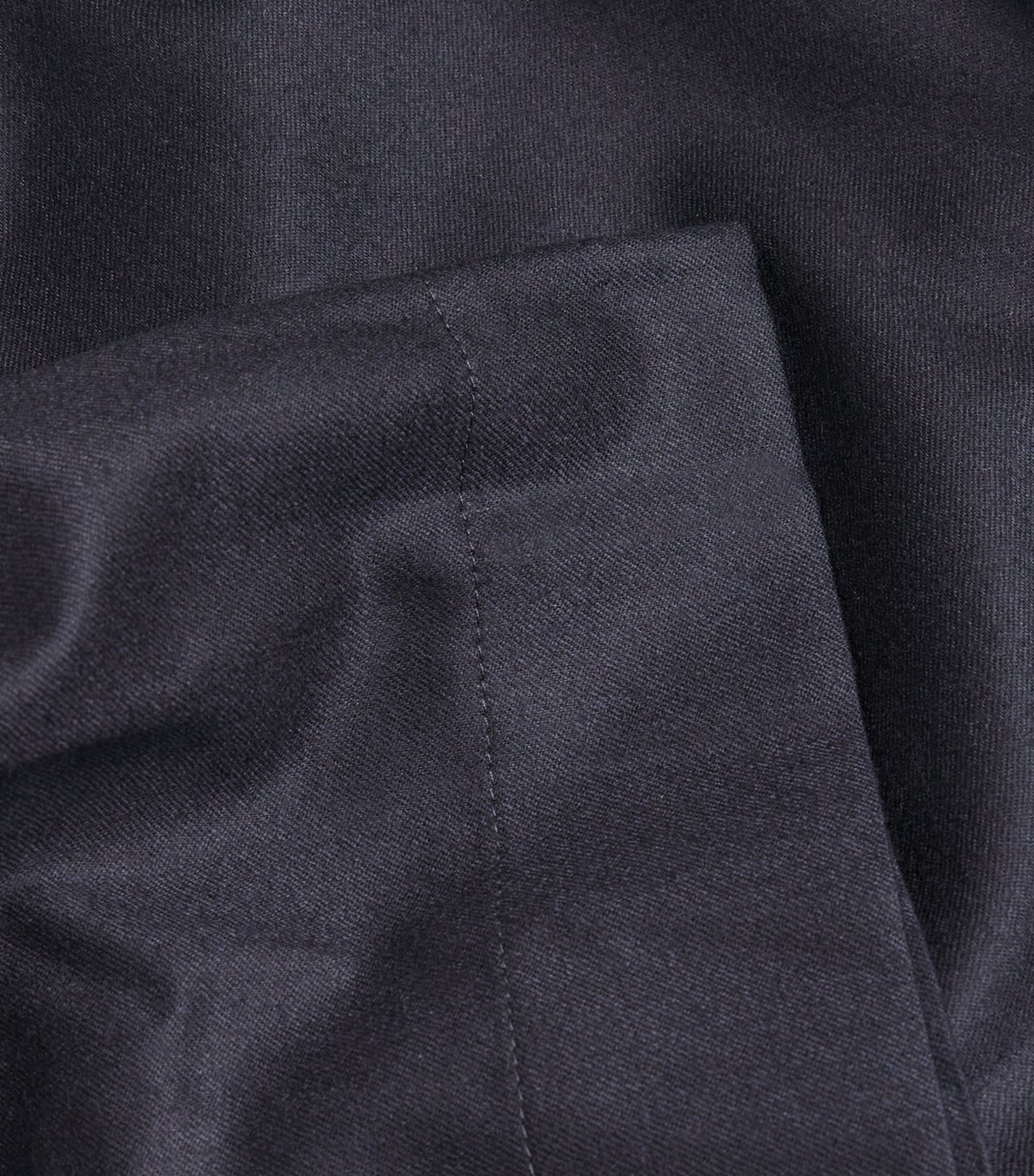 SASUPHI Navy Wool Francesca Midi Shirt Dress