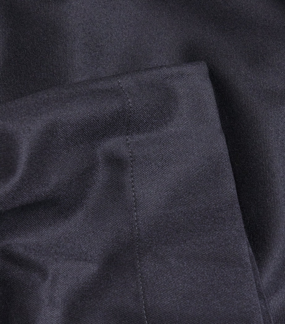 Wool Francesca Midi Shirt Dress 0350 - NAVY BLUE