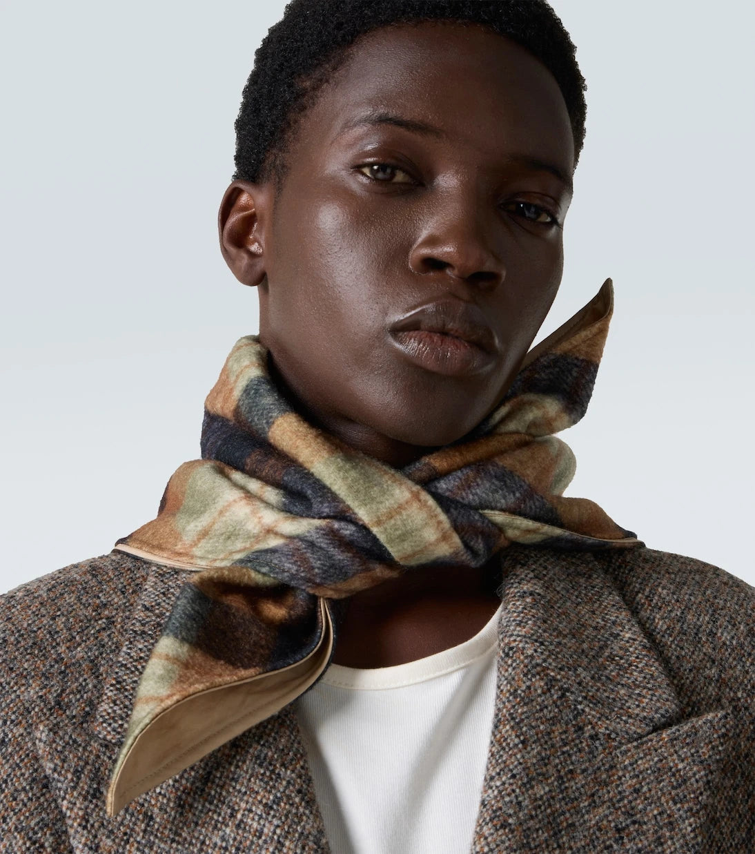 Dries Van Noten - Checked wool scarf