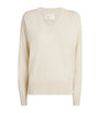 Ivory Cashmere V-Neck Sweater