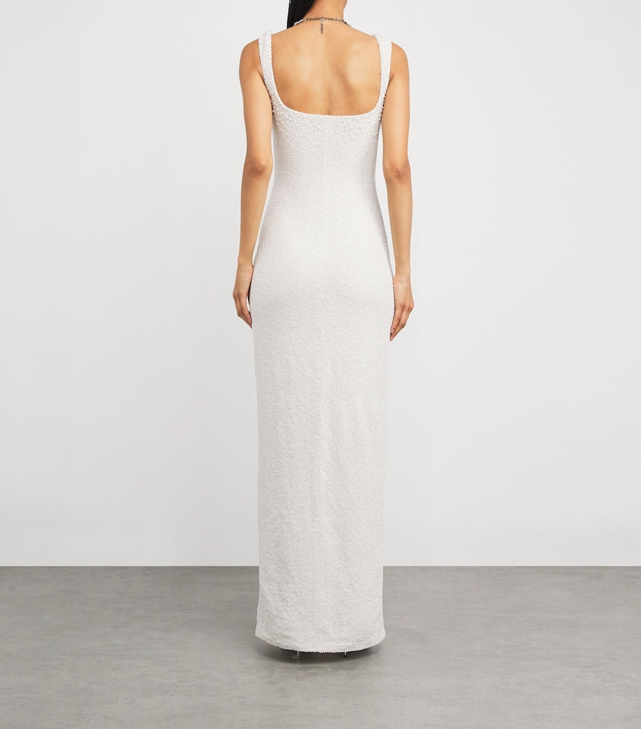 Crystal Square-Neck Gown