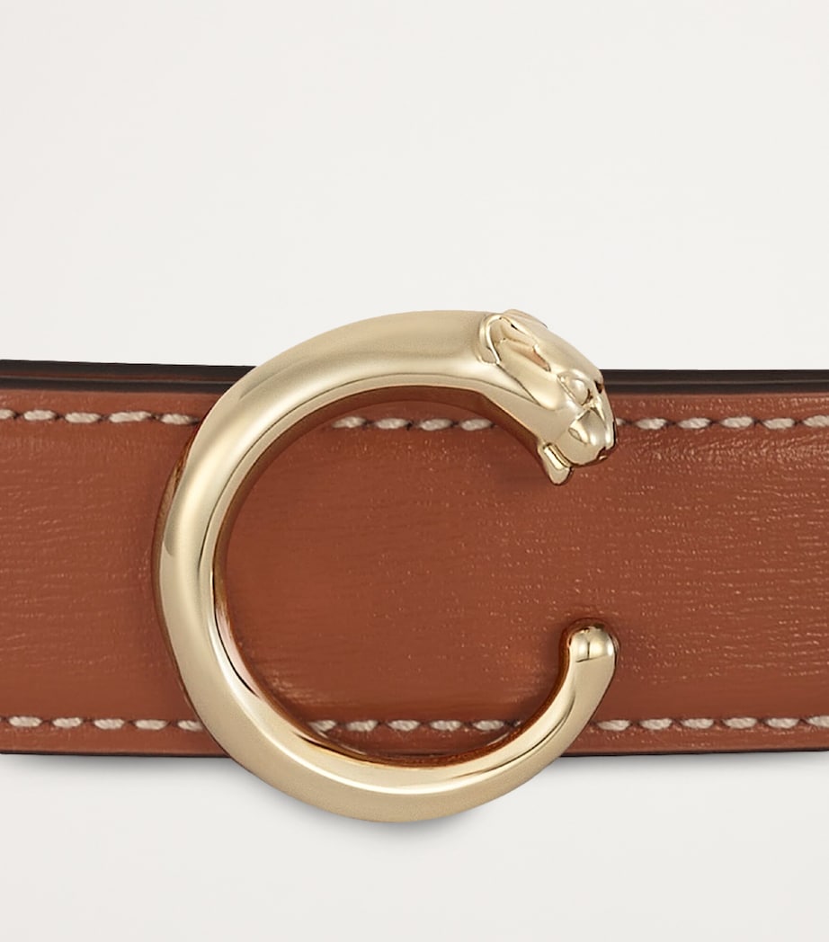 Brown Small Leather Panthère de Cartier Belt (75cm)