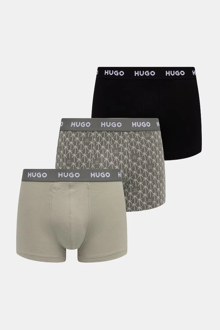 HUGO erkek pamuk elastan boxer şort TRIPLET DESIGN 3'lü set