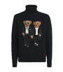 Wool-Blend Ralph & Ricky Tuxedo Polo Bear Rollneck Sweater BLACK