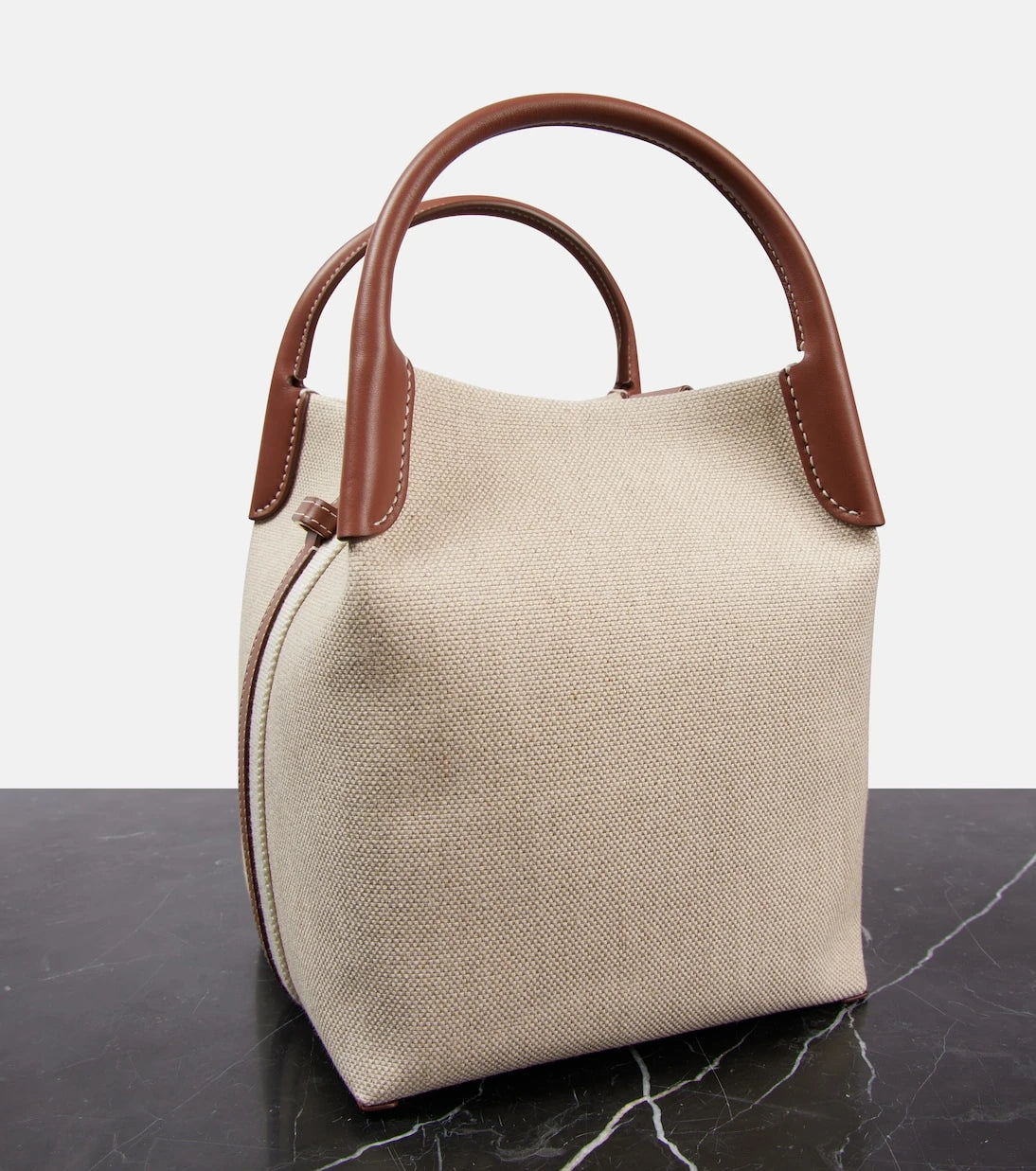 Loro Piana - Bale Small leather-trimmed canvas tote bag