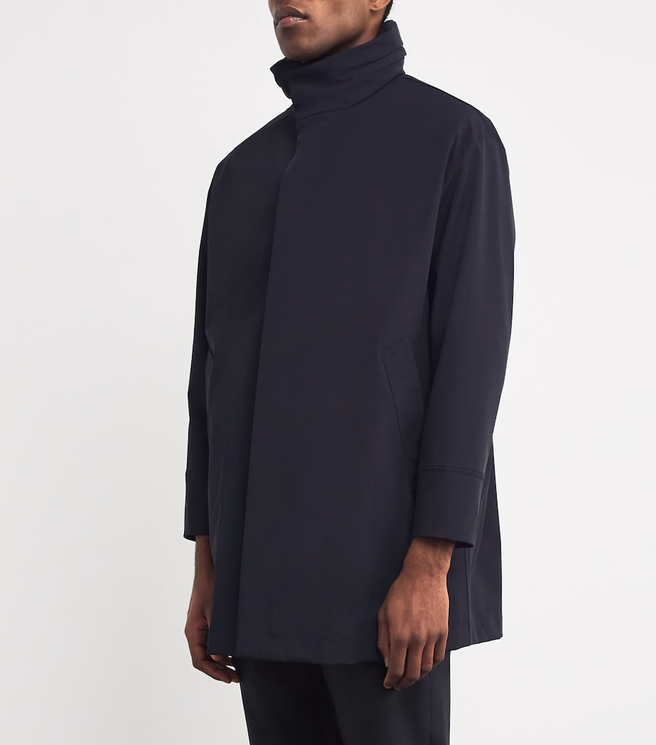 Giorgio Armani Blue Padded Pea Coat