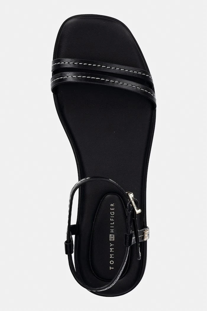 Tommy Hilfiger Kadın Deri Sandalet FLAT SANDAL STITCHING