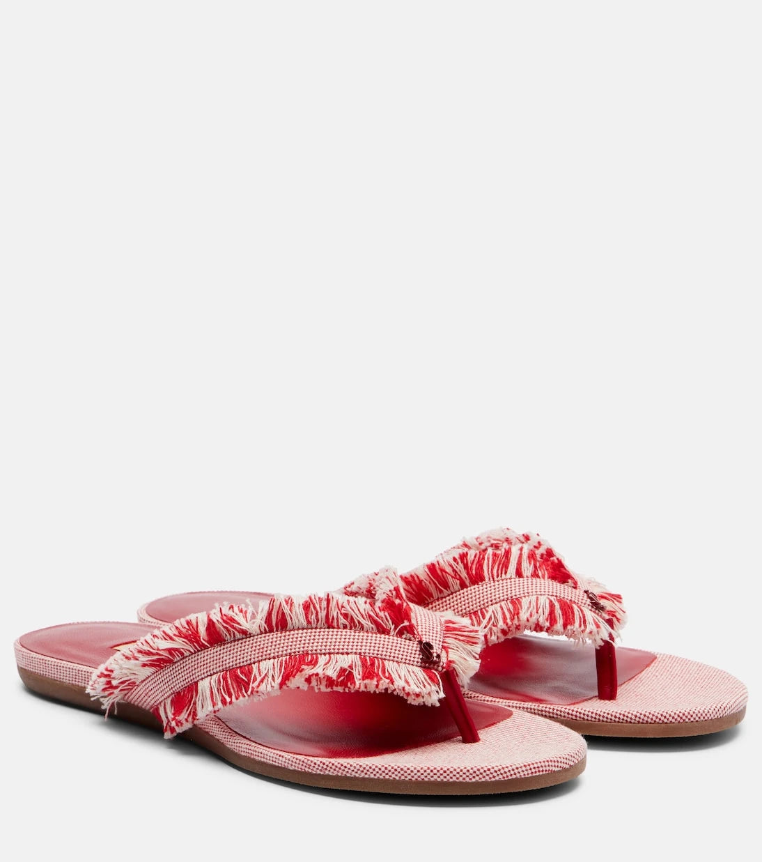 Jimmy Choo - Bay fringed canvas thong sandals