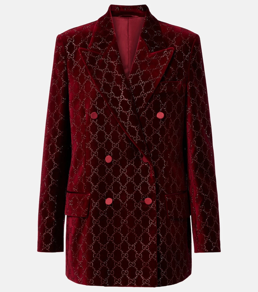 Gucci - GG embellished cotton velvet blazer