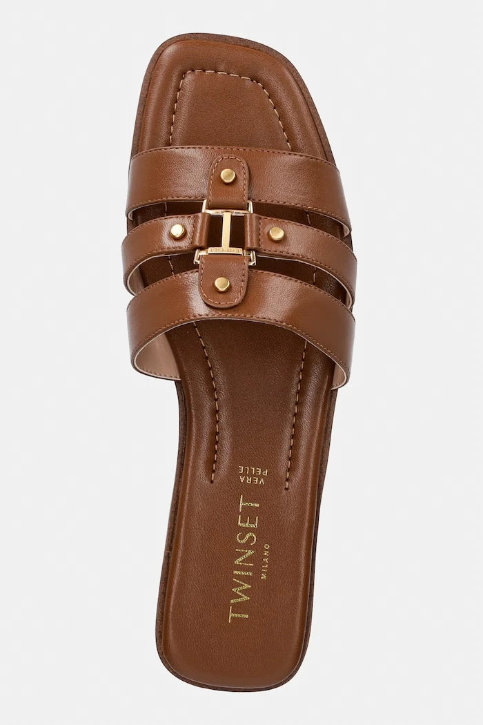 Twinset Deri Terlikler