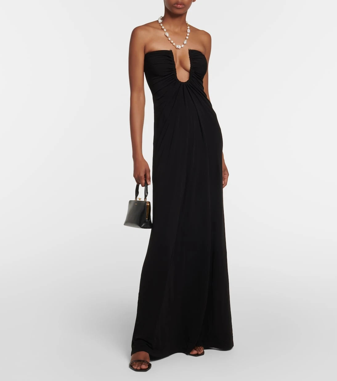 Christopher Esber - Ruched strapless maxi dress