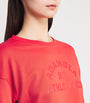 Adanola Red Cropped Raw-Hem Sweatshirt