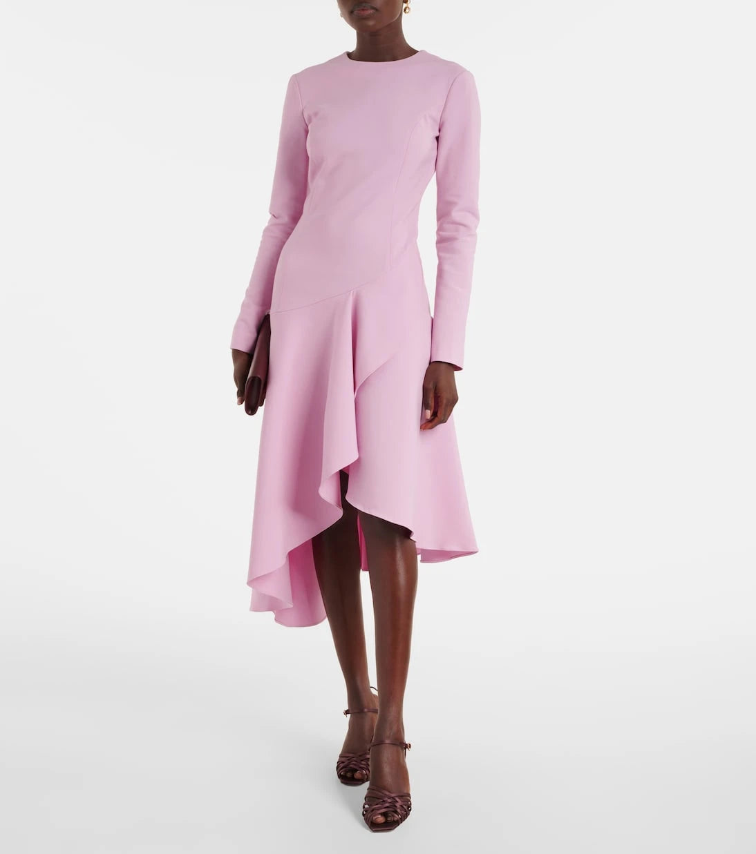 Oscar de la Renta - Asymmetric wool-blend cocktail dress