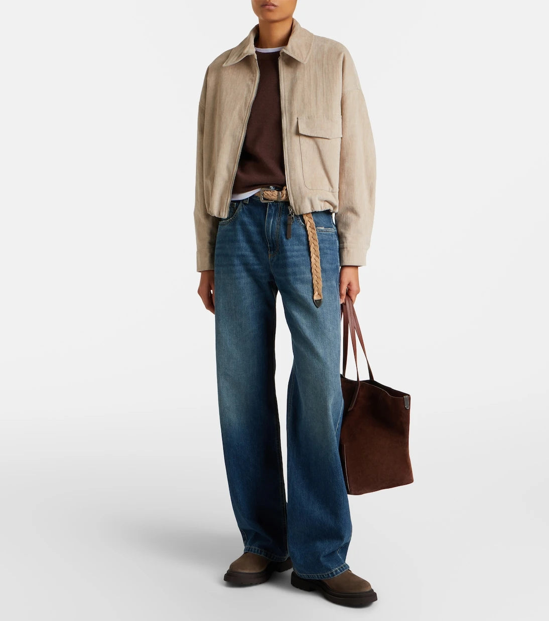 Brunello Cucinelli - Monili suede lace-up boots