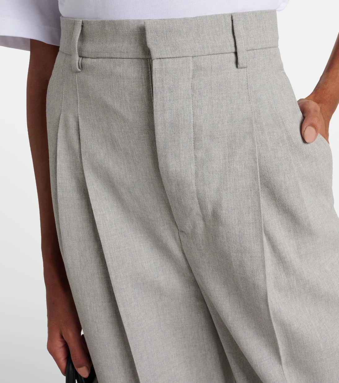 Ami Paris - High-rise wool wide-leg pants