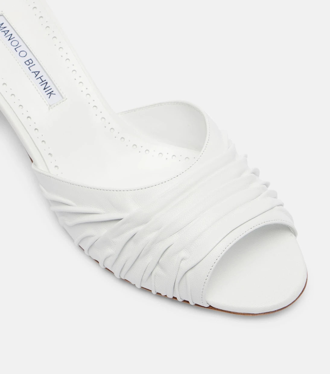 Manolo Blahnik - Piruabar 50 ruched leather mules