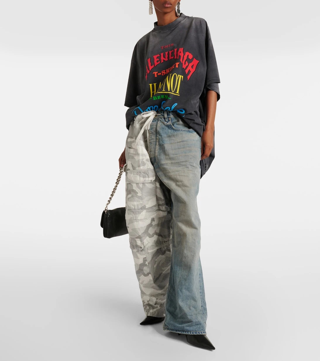Balenciaga - بنطلون كارجو من قطن الريبستوب والدنيم