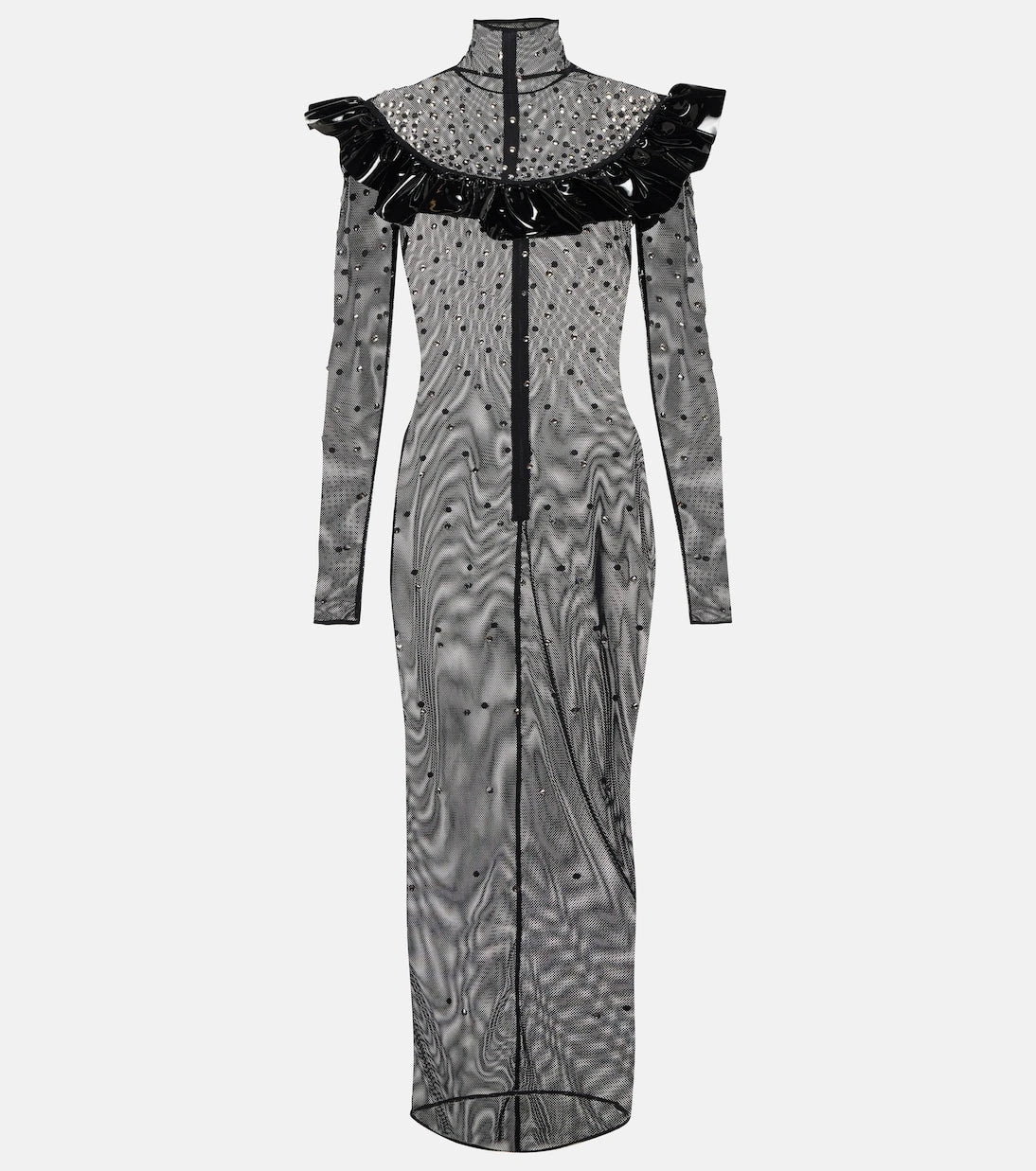 Alessandra Rich - Embellished mesh midi dress