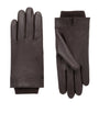 Saint Laurent Brown Leather Wool-Lined Cassandre Gloves