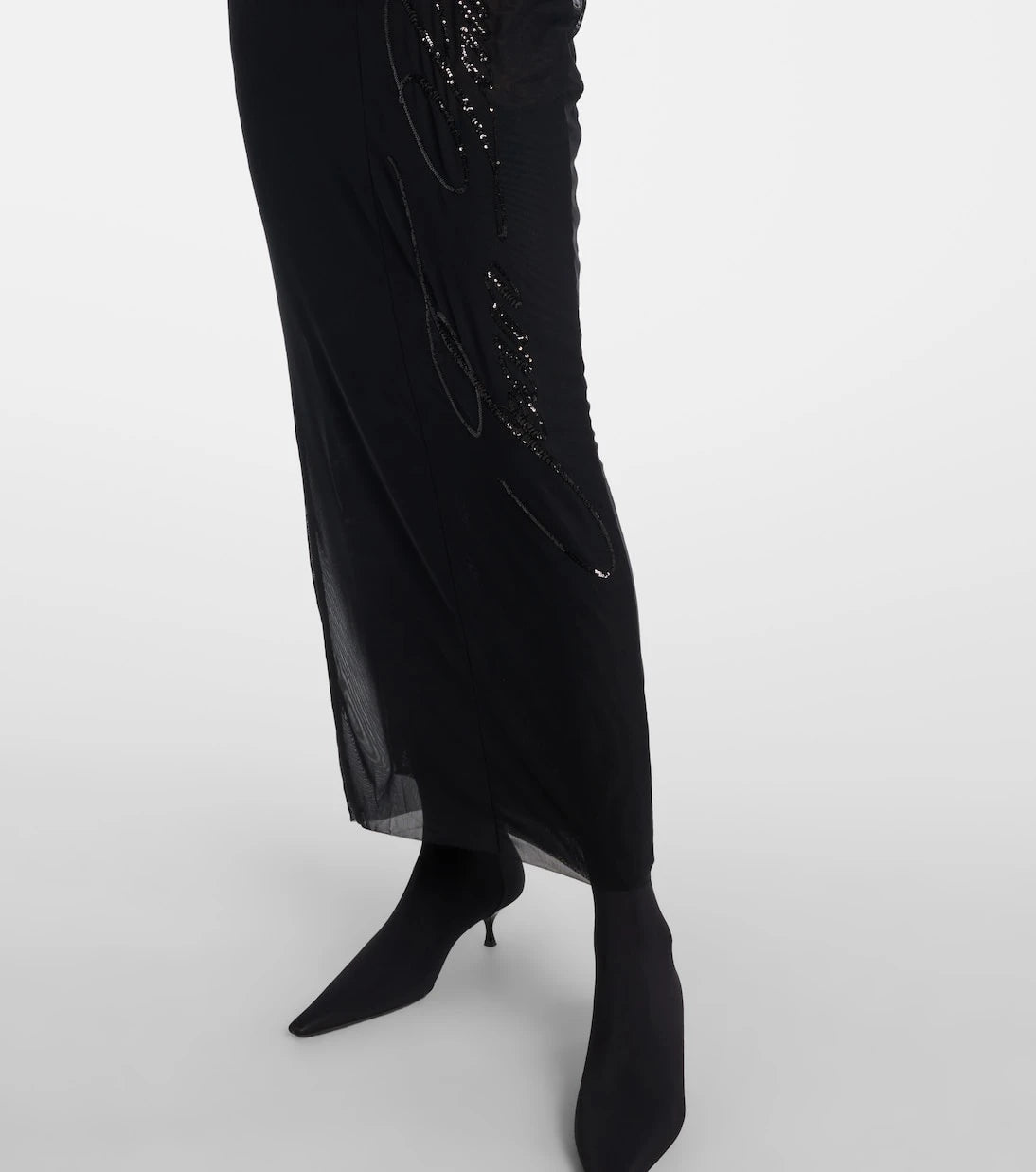 Jean Paul Gaultier - Sequined mesh maxi dress