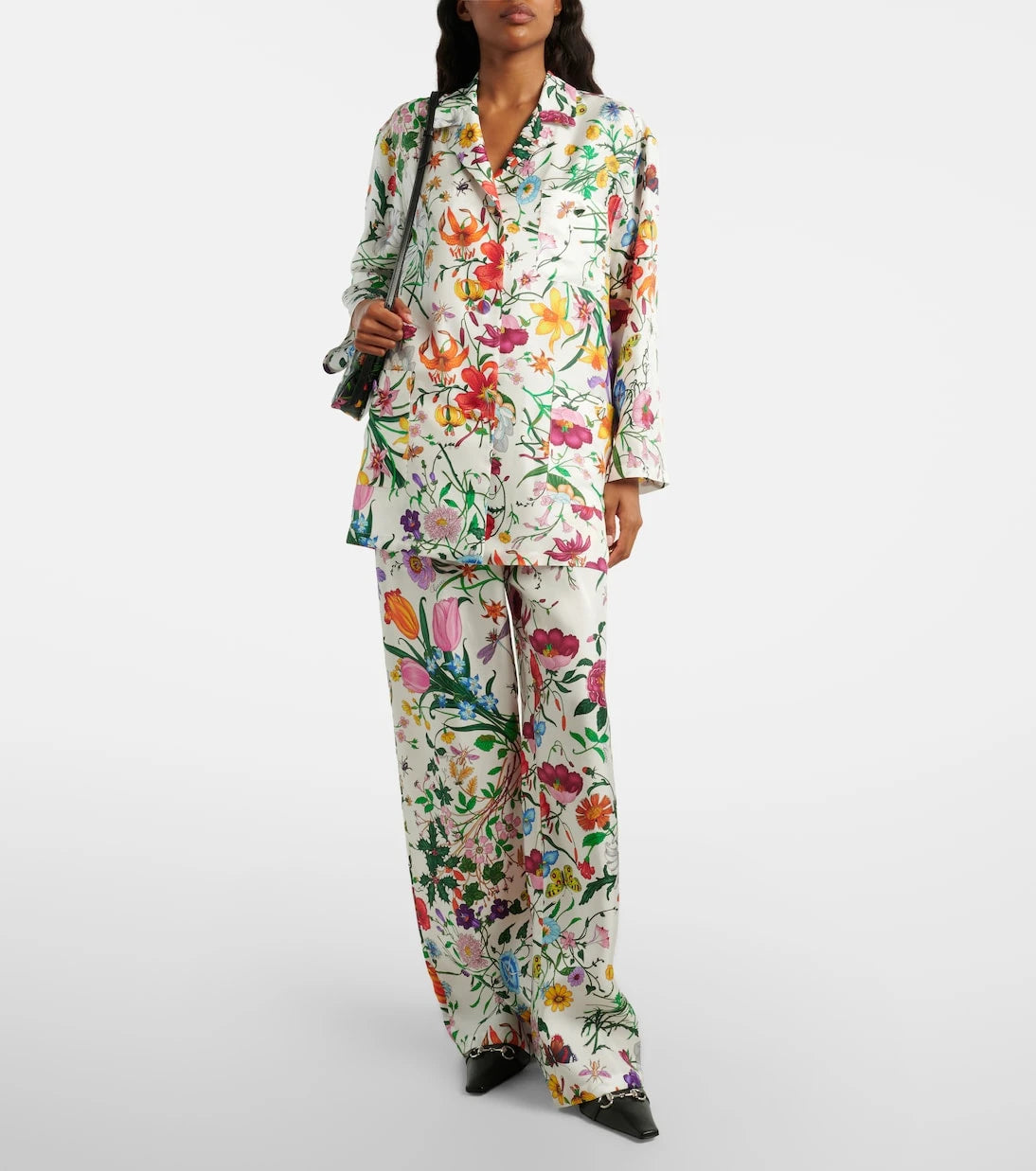 Gucci - Gucci Flora silk twill palazzo pants