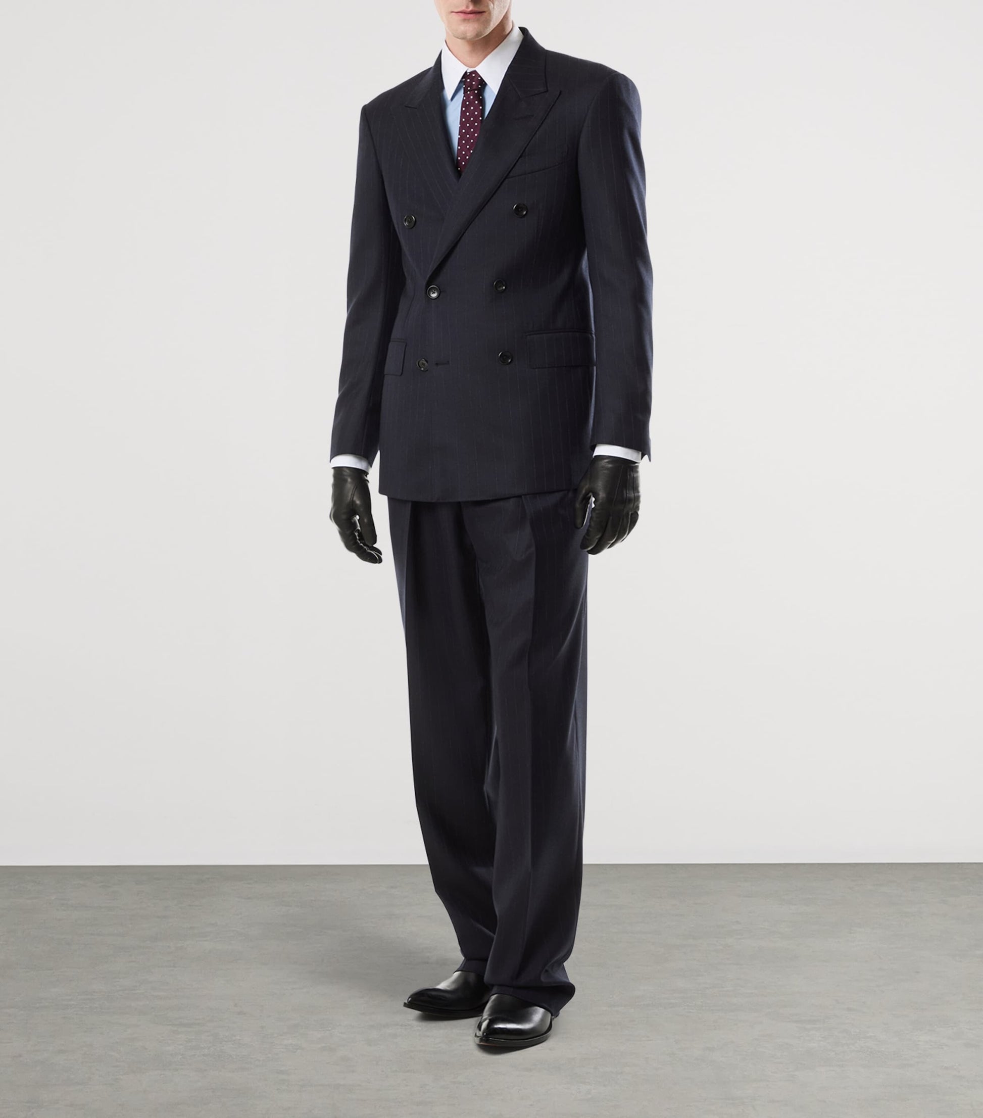 Navy Wool Pinstripe Blazer