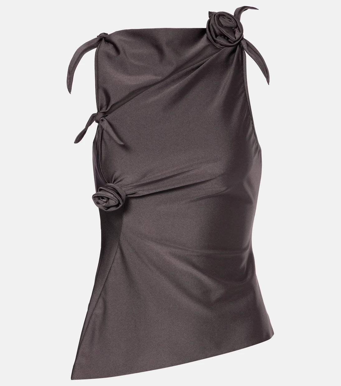 Coperni - Floral-appliqué satin top
