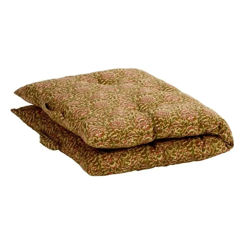 Madam Stoltz - Floor mattress in printed cotton | Green