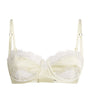 Kiki de Montparnasse Yellow Silk-Lace Insert Balconette Bra