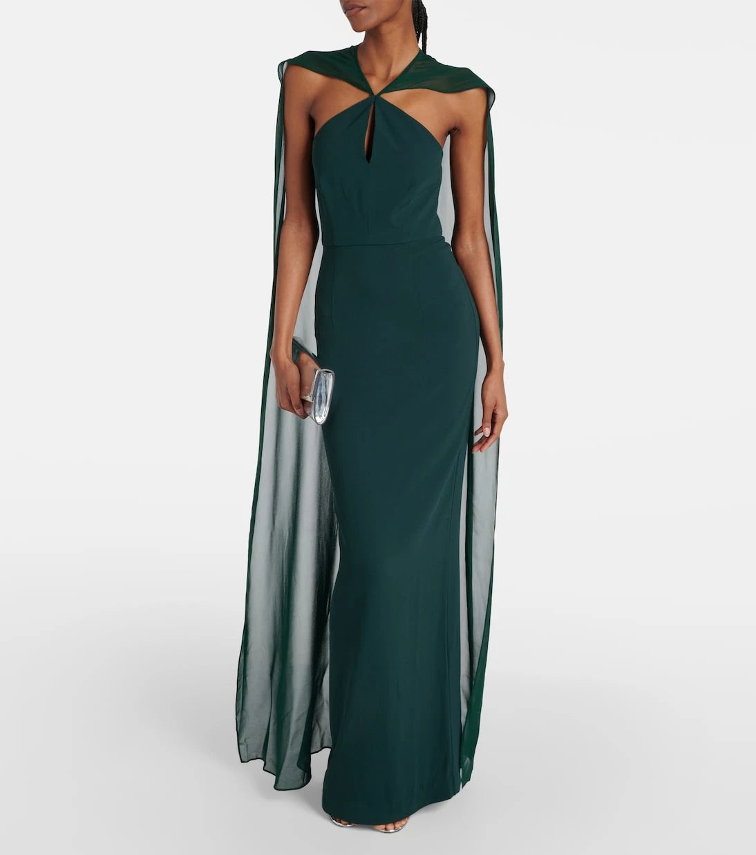 Roland Mouret - Caped satin crêpe gown