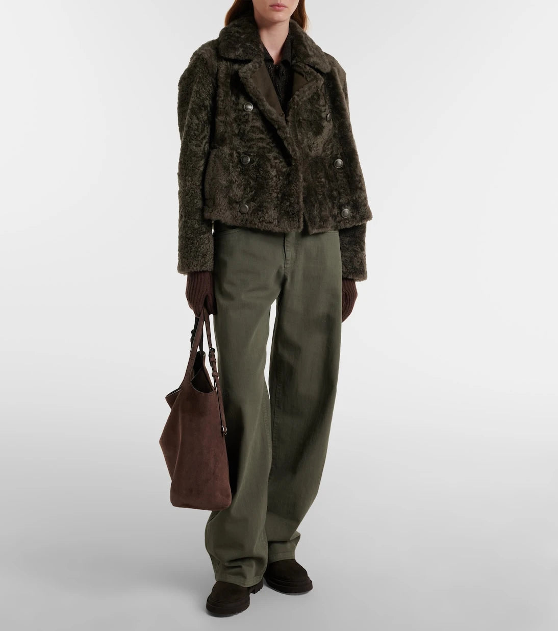 Brunello Cucinelli - Monili shearling-trimmed suede lace-up boots