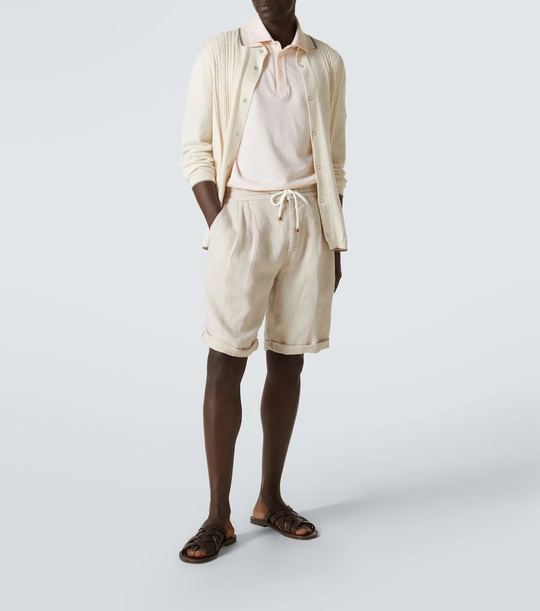 Brunello Cucinelli - Cotton and linen polo shirt