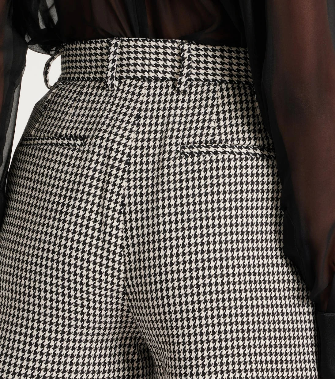 Dolce&Gabbana - Houndstooth high-rise wool-blend shorts