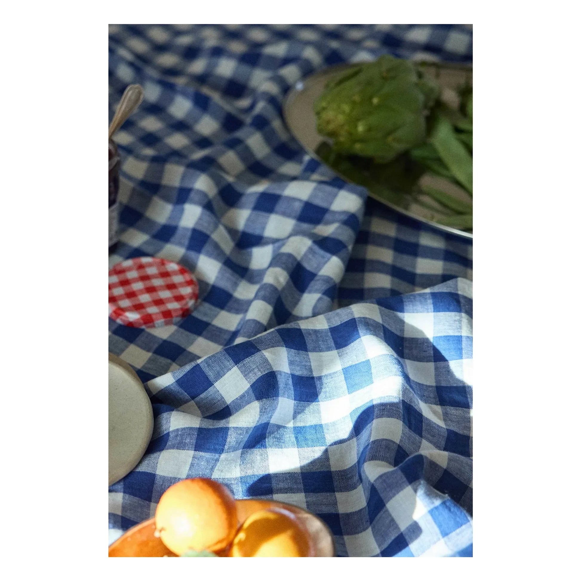 Gabrielle Paris - Vichy washed linen tablecloth | Blue