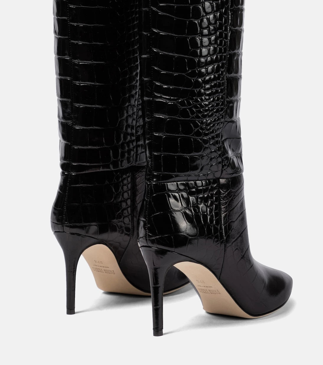 Paris Texas - Croc-effect leather knee-high boots