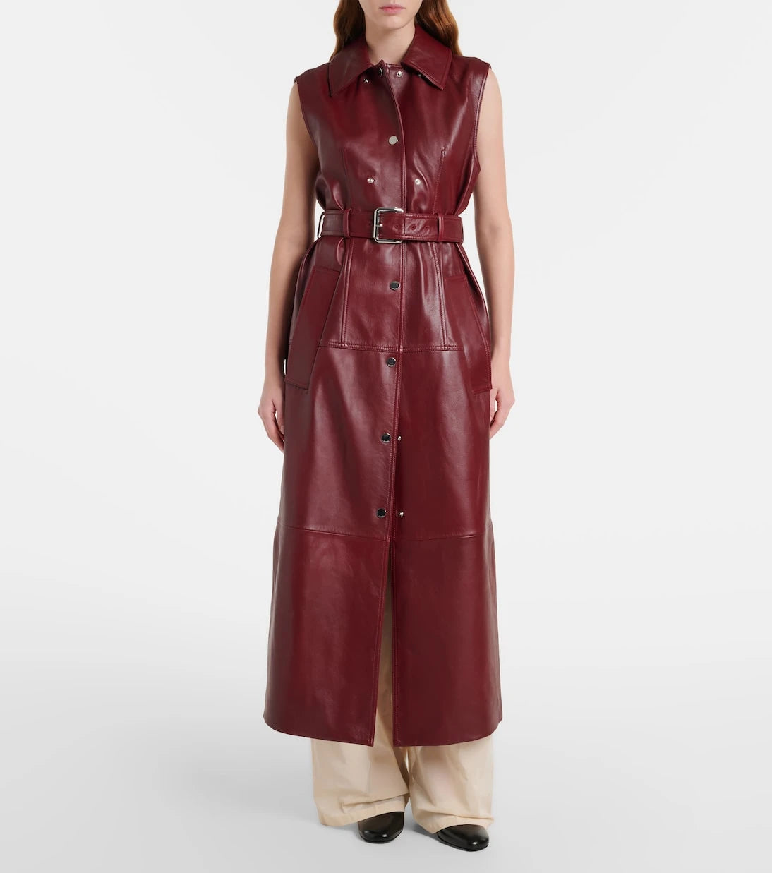 Sportmax - Paste leather trench coat