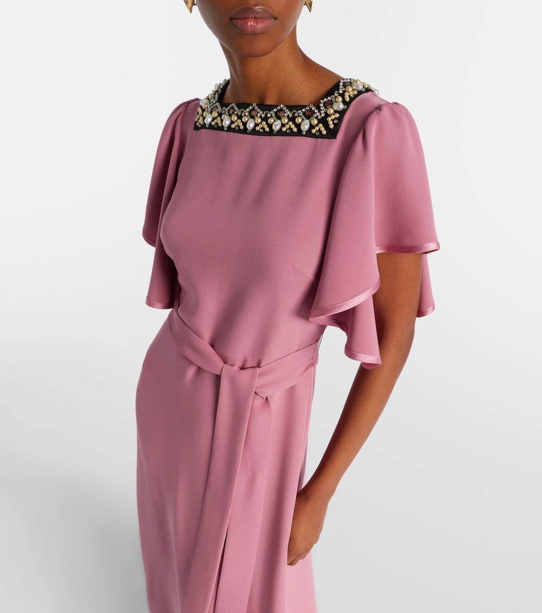 Valentino - Cady Couture embellished belted gown