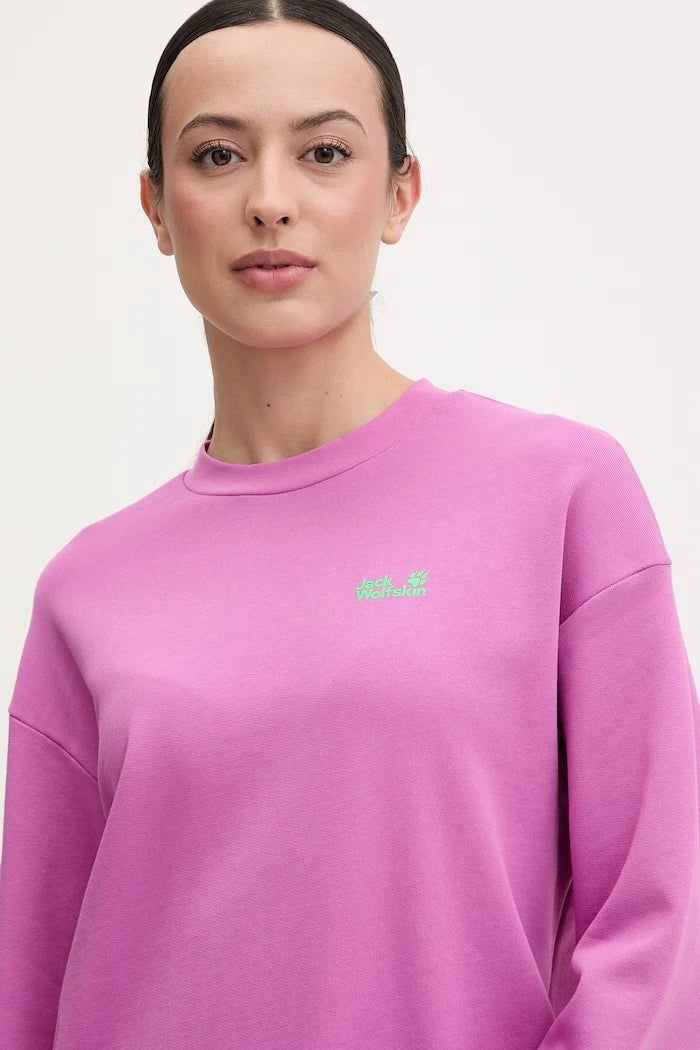 Jack Wolfskin Kadın Pamuklu Sweatshirt Celebrate The Paw