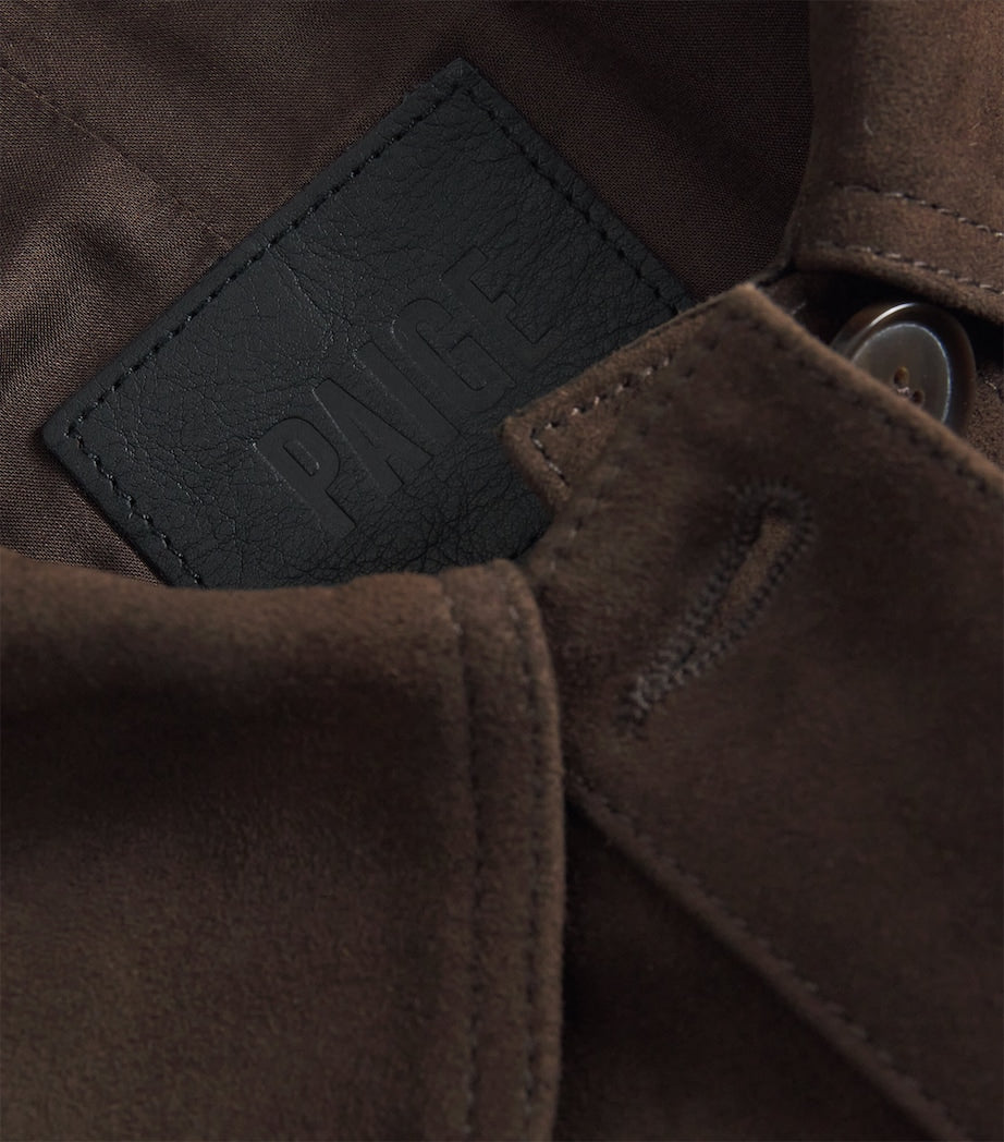 PAIGE Brown Suede Feyd Leather Jacket
