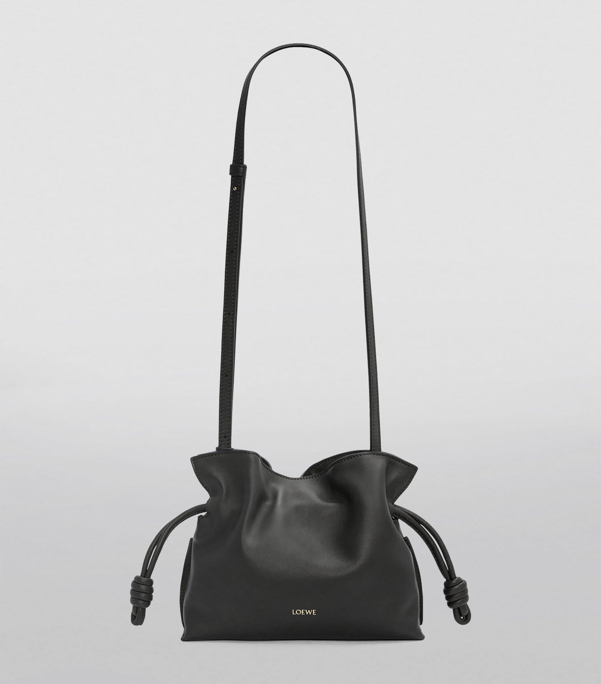 LOEWE Black Mini Leather Flamenco Purse