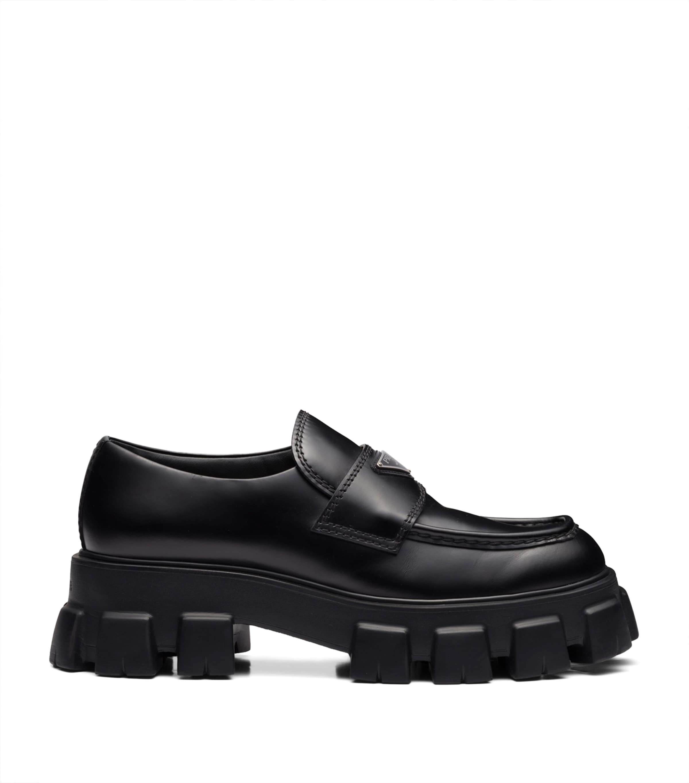 Brushed Leather Monolith Loafers